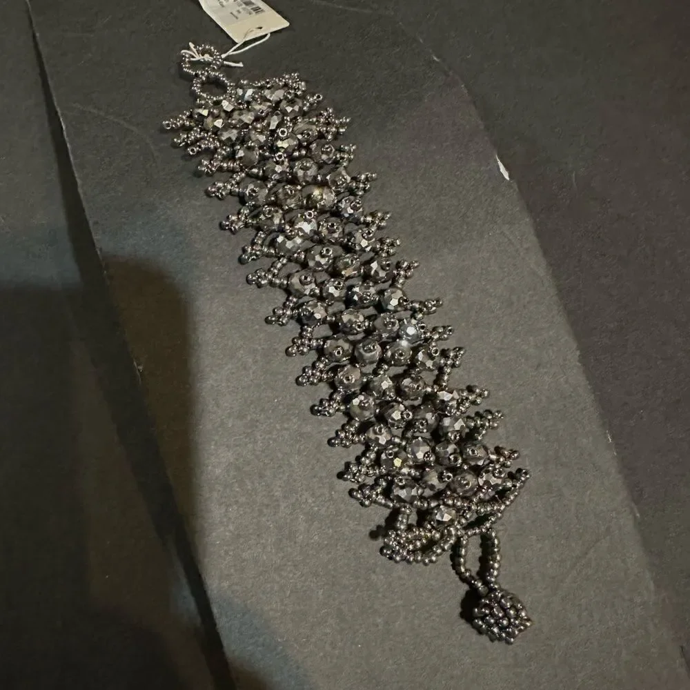 Amrita Singh Black Crystal Beaded Bracelet